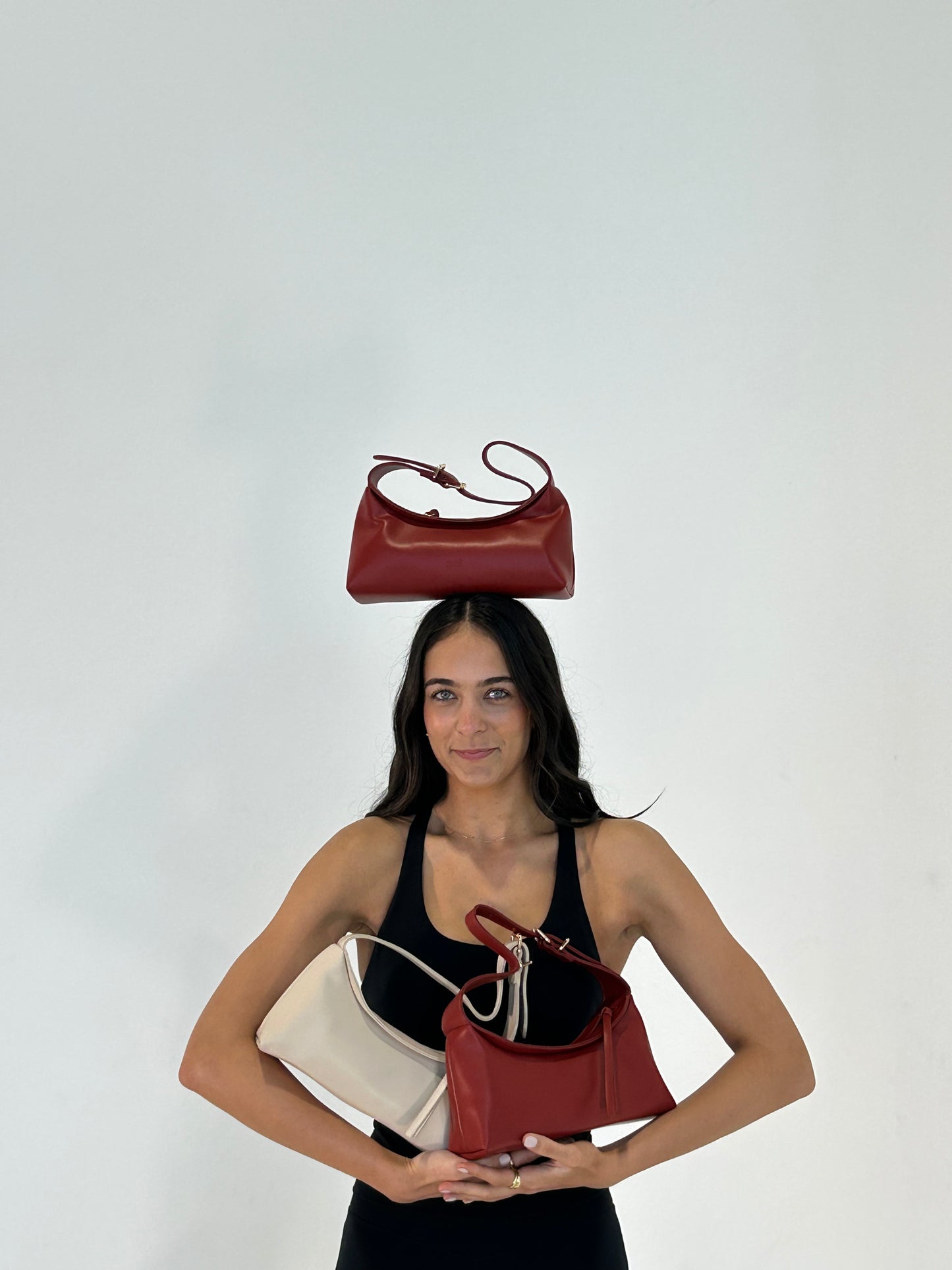 Soirée Crescent Shoulder Bag (Rouge)