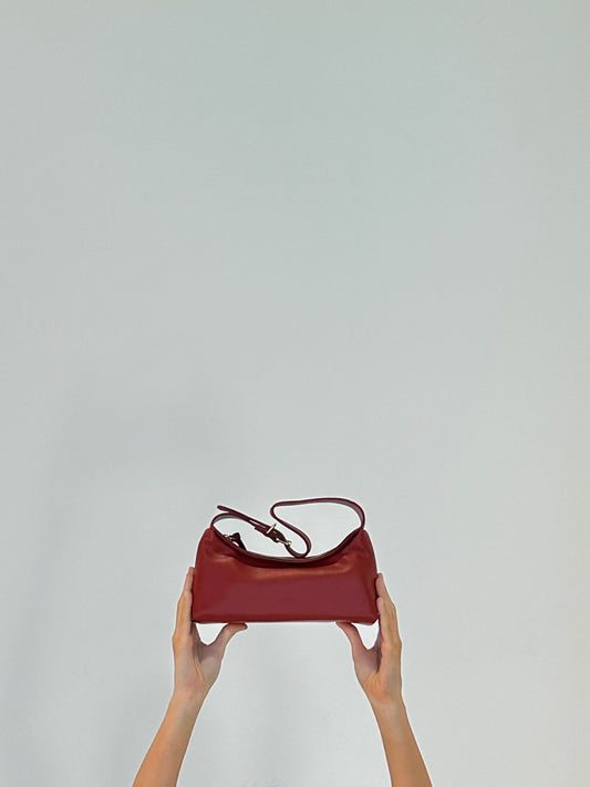 Soirée Crescent Shoulder Bag (Rouge)