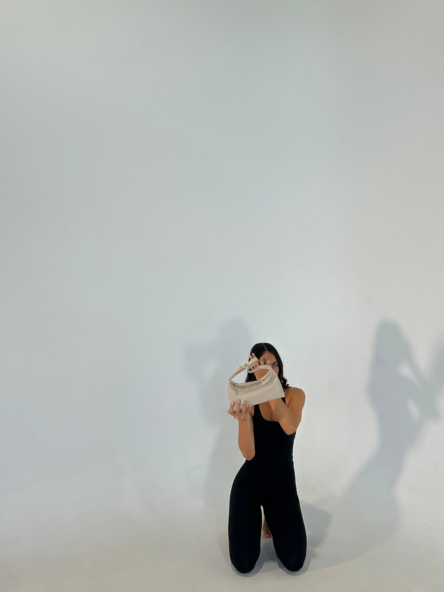 Soirée Crescent Shoulder Bag (Soft Sand)