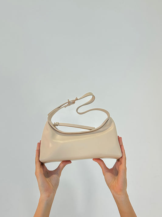 Soirée Crescent Shoulder Bag (Soft Sand)